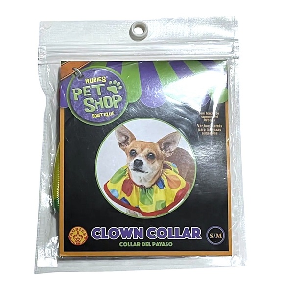 Rubies Pet Shop Boutique Dog Clown Collar & Hat Combo Costume NWT - Picture 3 of 9